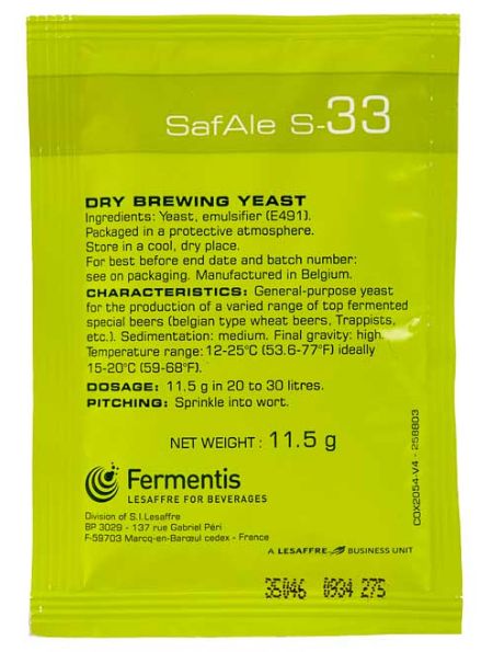 Дріжджі SafAle S-33 yeast-s33-original фото